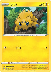 Pokemon TCG - SWORD AND SHIELD - 070/202 - JOLTIK - Reverse Holo - Common