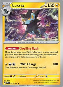 Pokemon TCG - PALDEA EVOLVED - 071/193 - LUXRAY - Reverse Holo - Rare