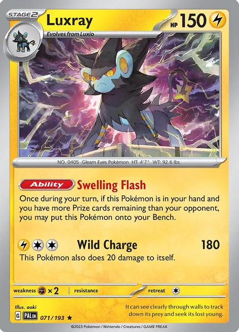 Pokemon TCG - PALDEA EVOLVED - 071/193 - LUXRAY - Holographic - Rare