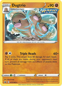 Pokemon TCG - CHILLING REIGN - 077/198 - DUGTRIO - Reverse Holo - Rare