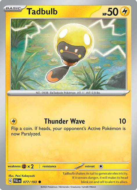 Pokemon TCG - PALDEA EVOLVED - 077/193 - TADBULB - Reverse Holo - Common