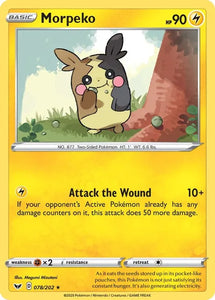 Pokemon TCG - SWORD AND SHIELD - 078/202 - MORPEKO - Reverse Holo - Rare