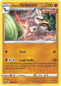 Pokemon TCG - CHILLING REIGN - 078/198 - GALARIAN FARFETCH'D - Reverse Holo - Common