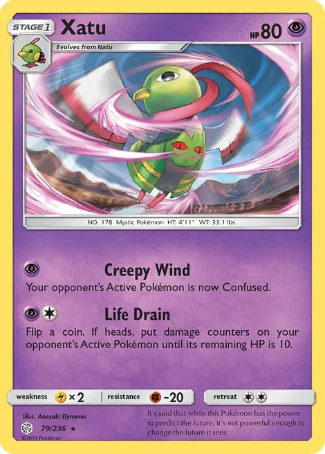 Pokemon TCG - COSMIC ECLIPSE - 079/168 - XATU - Rare