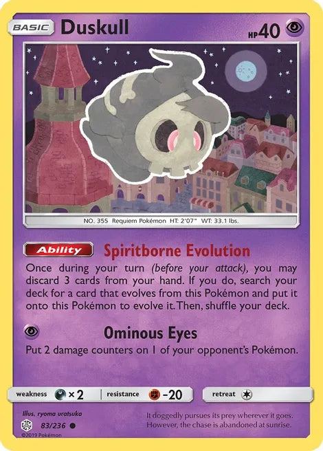 Pokemon TCG - COSMIC ECLIPSE - 083/236 - DUSKULL - Common