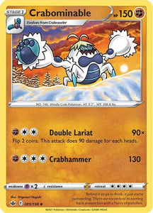 Pokemon TCG - CHILLING REIGN - 085/198 - CRABOMINABLE - Reverse Holo - Uncommon