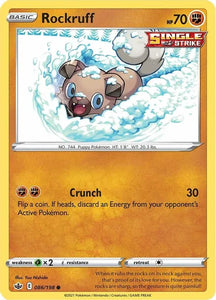 Pokemon TCG - CHILLING REIGN - 086/198 - ROCKRUFF - Reverse Holo - Common