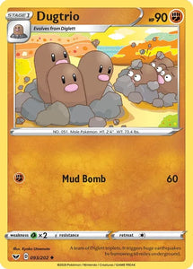 Pokemon TCG - SWORD AND SHIELD - 093/202 - DUGTRIO - Reverse Holo - Uncommon