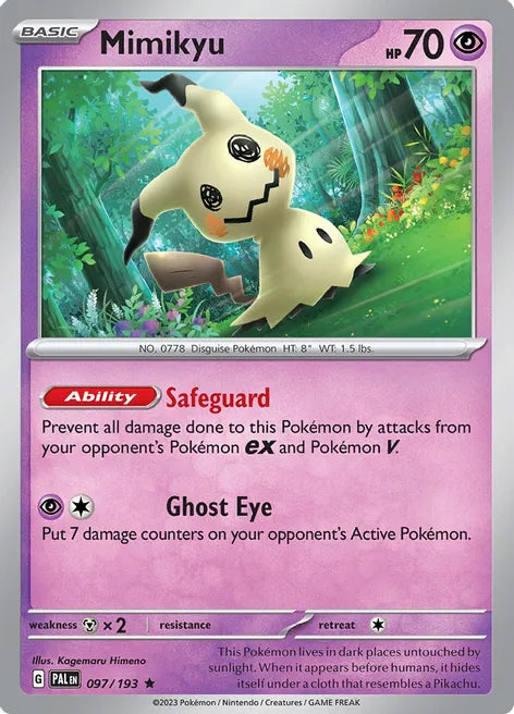 Pokemon TCG - PALDEA EVOLVED - 097/193 - MIMIKYU - Reverse Holo - Rare