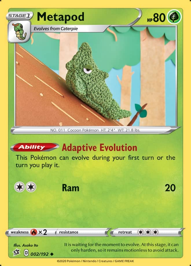 Pokemon TCG - REBEL CLASH - 002/192 - METAPOD - Uncommon