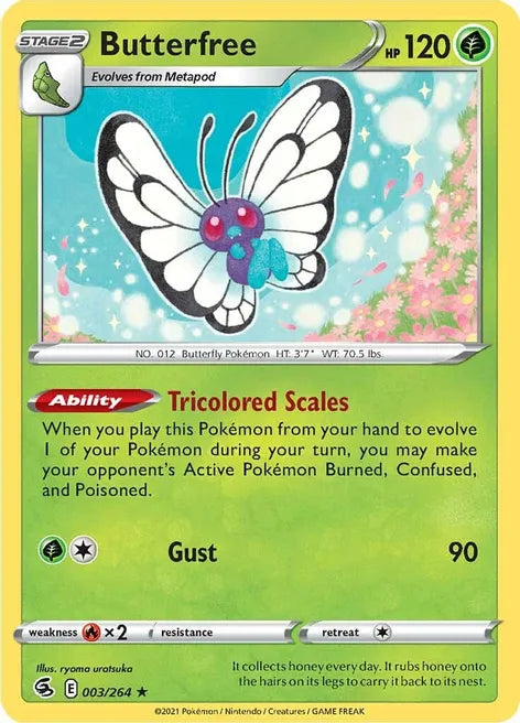 Pokemon TCG - FUSION STRIKE - 003/264 - BUTTERFREE - Holographic - Rare