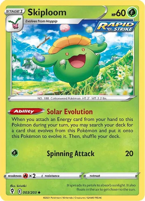 Pokemon TCG - EVOLVING SKIES - 003/203 - SKIPLOOM Uncommon