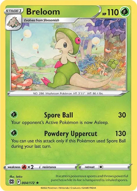 Pokemon TCG - BRILLIANT STARS - 004/172 - BRELOOM - Reverse Holo - Rare