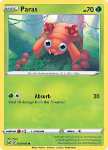 Pokemon TCG - LOST ORIGIN - 004/196 - PARAS - Common