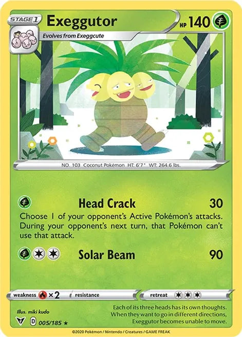 Pokemon TCG - VIVID VOLTAGE - 005/185 - EXEGGUTOR - Rare