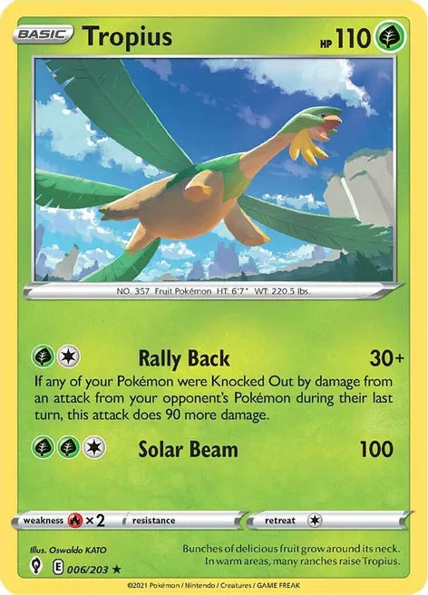 Pokemon TCG - EVOLVING SKIES - 006/203 - TROPIUS - Rare