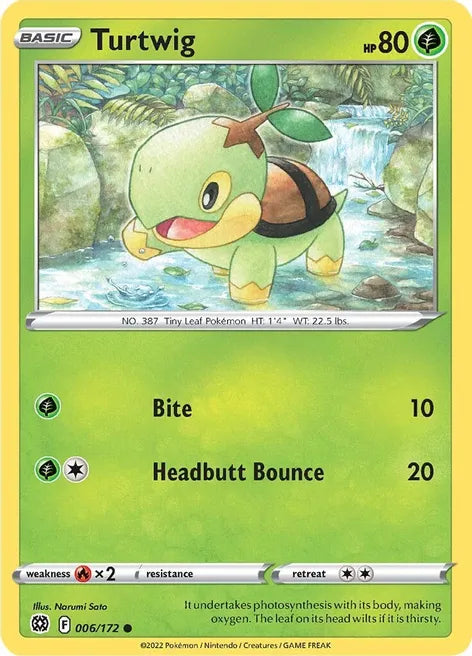 Pokemon TCG - BRILLIANT STARS - 006/172 - TURTWIG - Common