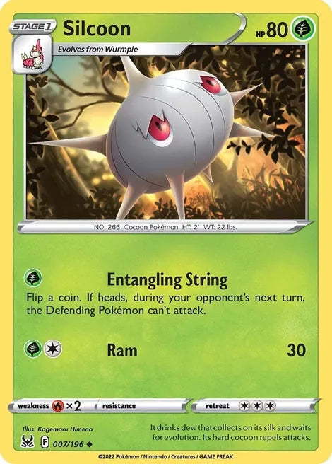 Pokemon TCG - LOST ORIGIN - 007/196 - SILCOON - Uncommon