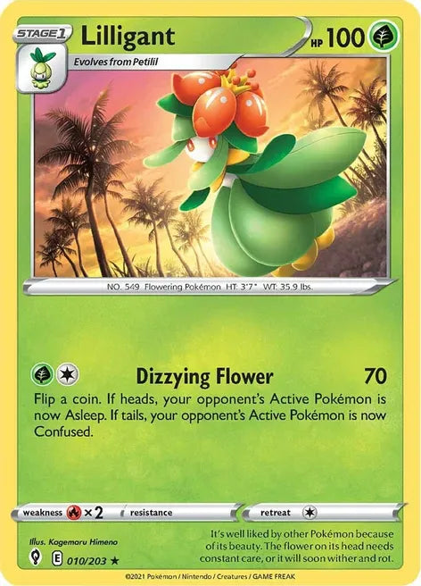 Pokemon TCG - EVOLVING SKIES - 010/203 - LILLIGANT - Reverse Holo - Rare