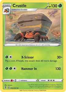 Pokemon TCG - EVOLVING SKIES - 012/203 - CRUSTLE - Reverse Holo - Uncommon