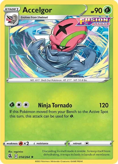 Pokemon TCG - FUSION STRIKE - 014/264 - ACCELGOR - Reverse Holo - Rare