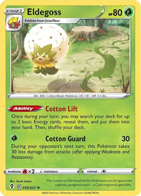 Pokemon TCG - EVOLVING SKIES - 016/203 - ELDEGOSS - Holographic - Rare