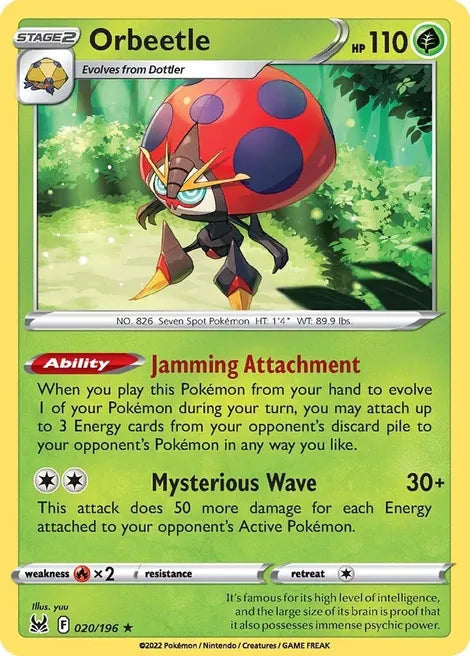 Pokemon TCG - LOST ORIGIN - 020/196 - ORBEETLE - Holographic - Rare