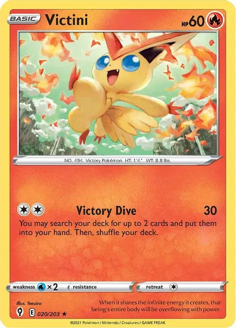 Pokemon TCG - EVOLVING SKIES - 020/203 - VICTINI - Holographic - Rare