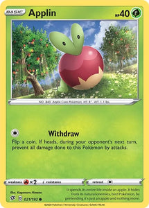 Pokemon TCG - REBEL CLASH - 021/192 - APPLIN - Common