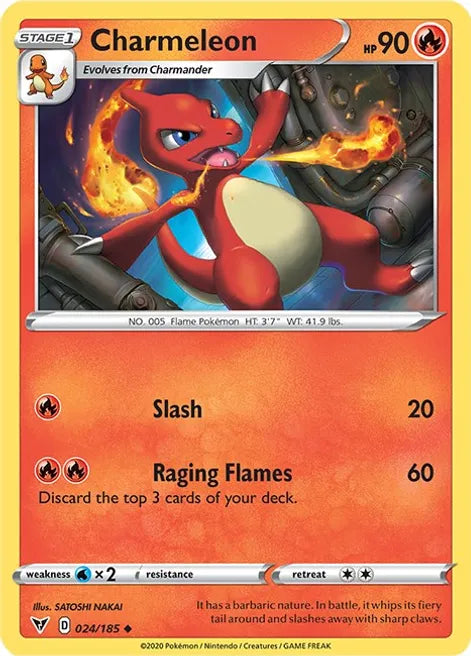 Pokemon TCG - VIVID VOLTAGE - 024/185 - CHARMELEON - Uncommon