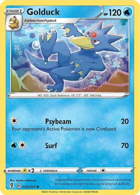 Pokemon TCG - EVOLVING SKIES - 025/203 - GOLDUCK - Uncommon