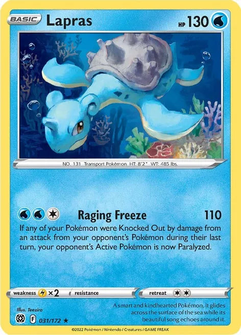 Pokemon TCG - BRILLIANT STARS - 031/172 - LAPRAS - Rare