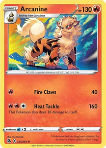 Pokemon TCG - FUSION STRIKE - 033/264 - ARCANINE - Rare