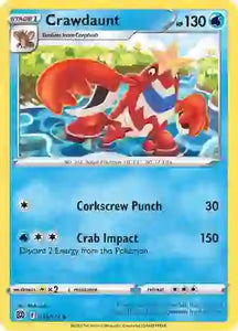 Pokemon TCG - BRILLIANT STARS - 033/172 - CRAWDAUNT - Uncommon