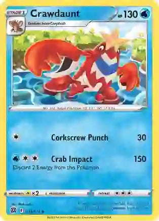 Pokemon TCG - BRILLIANT STARS - 033/172 - CRAWDAUNT - Reverse Holo - Uncommon