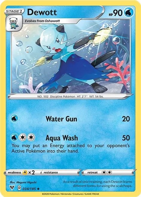 Pokemon TCG - VIVID VOLTAGE - 034/185 - DEWOTT - Reverse Holo - Uncommon