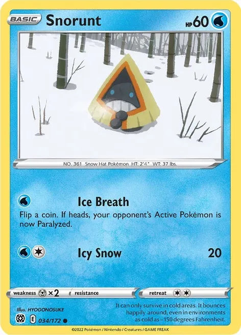 Pokemon TCG - BRILLIANT STARS - 034/172 - SNORUNT - Common