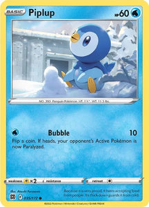 Pokemon TCG - BRILLIANT STARS - 035/172 - PIPLUP - Reverse Holo - Common