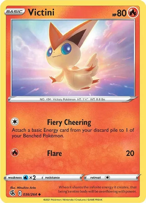 Pokemon TCG - FUSION STRIKE - 036/264 - VICTINI - Reverse Holo - Uncommon