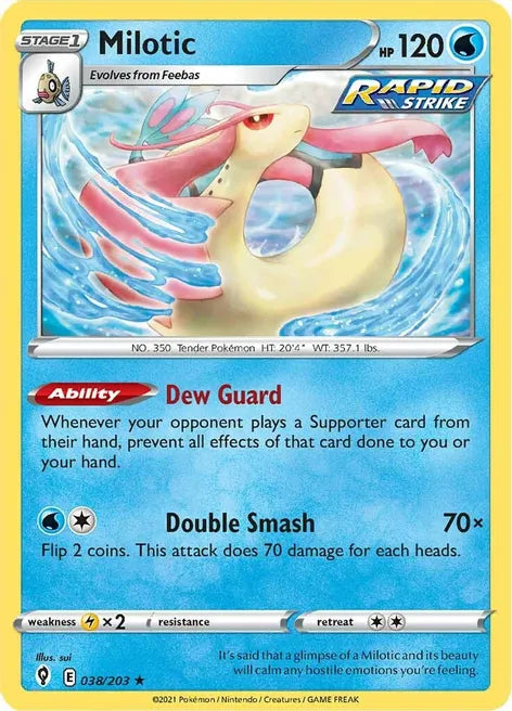 Pokemon TCG - EVOLVING SKIES - 038/203 - MILOTIC - Rare