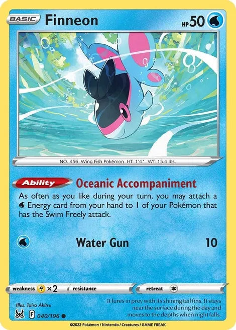 Pokemon TCG - LOST ORIGIN - 040/196 - FINNEON - Common