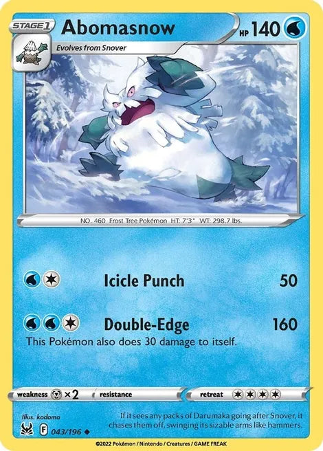 Pokemon TCG - LOST ORIGIN - 043/196 - ABOMASNOW - Uncommon