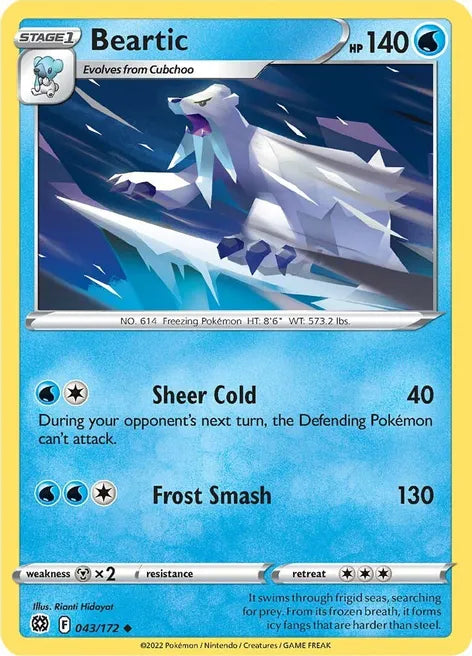 Pokemon TCG - BRILLIANT STARS - 043/172 - BEARTIC - Uncommon