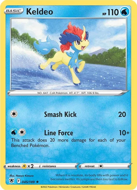 Pokemon TCG - KELDEO - HOLOGRAPHIC - 45/189 - ASTRAL RADIANCE - RARE