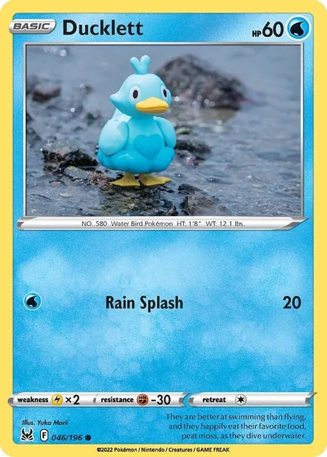 Pokemon TCG - LOST ORIGIN - 046/196 - DUCKLETT - Reverse Holo - Common