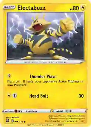 Pokemon TCG - BRILLIANT STARS - 046/172 - ELECTABUZZ - Reverse Holo - Common