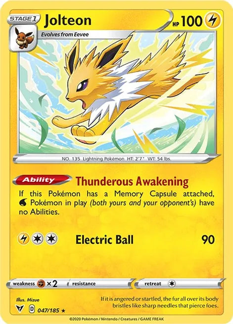 Pokemon TCG - VIVID VOLTAGE - 047/185 - JOLTEON - Reverse Holo - Rare