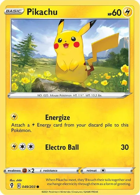 Pokemon TCG - EVOLVING SKIES - 049/203 - PIKACHU - Common