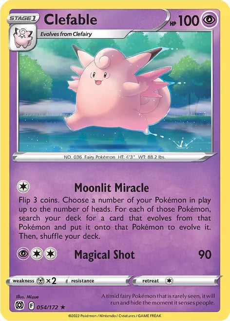 Pokemon TCG - BRILLIANT STARS - 054/172 - CLEFABLE - Rare