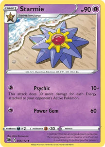 Pokemon TCG - BRILLIANT STARS - 055/172 - STARMIE - Reverse Holo - Uncommon